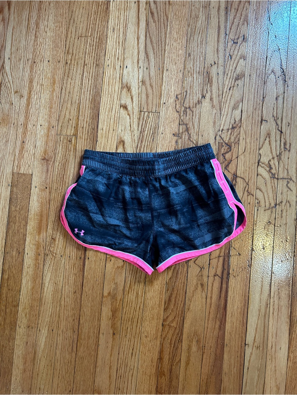 Under Armour Women's Black Running Shorts with Pink Trim